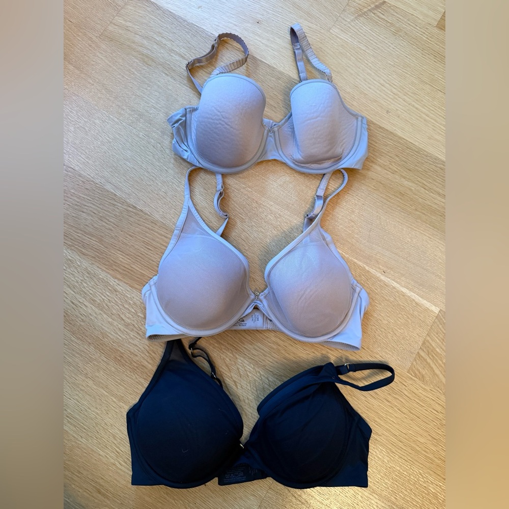 ThirdLove Beige and Black Bras - 3x Size 34.5C
